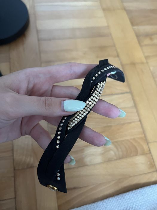 Bransoletka spark z kryształami swarovski złota czarna