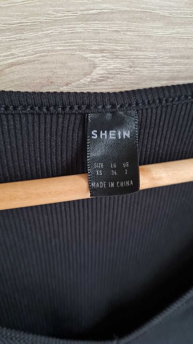 Top,bluzka prążkowana z koronkowymi rekawkami Shein XS