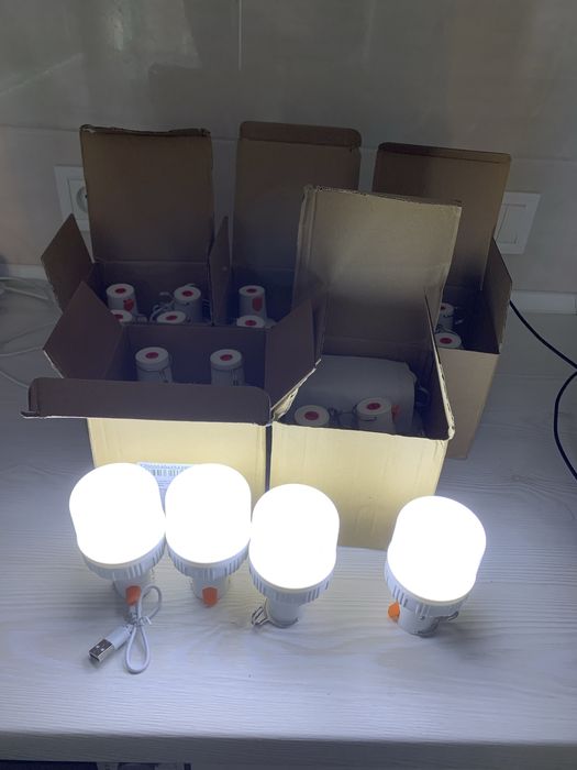 ‼️ Лампочка з акумулятором та гачком, зарядка від USB ‼️