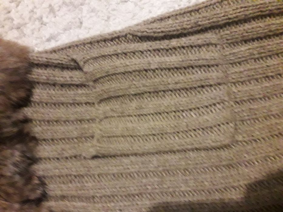 Ciepły sweter M 38 rozpinany camel futerko