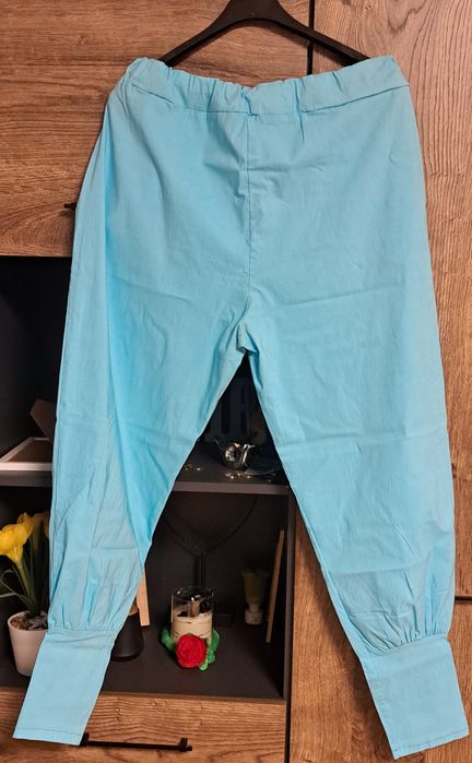 Spodnie,Made in Italia-gniotki,turkus,lato,r.3XL