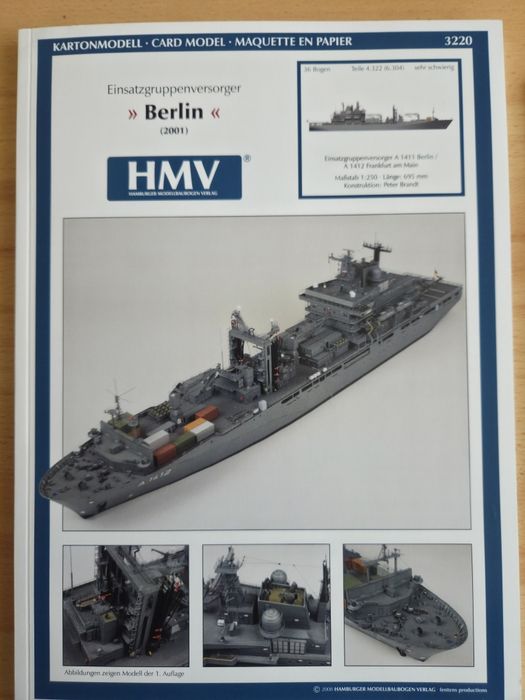 Model kartonowy HMV Berlin 2001 / Frankfurt  2002 elementy laserowe S61 Albatros 1976 skala 1:250