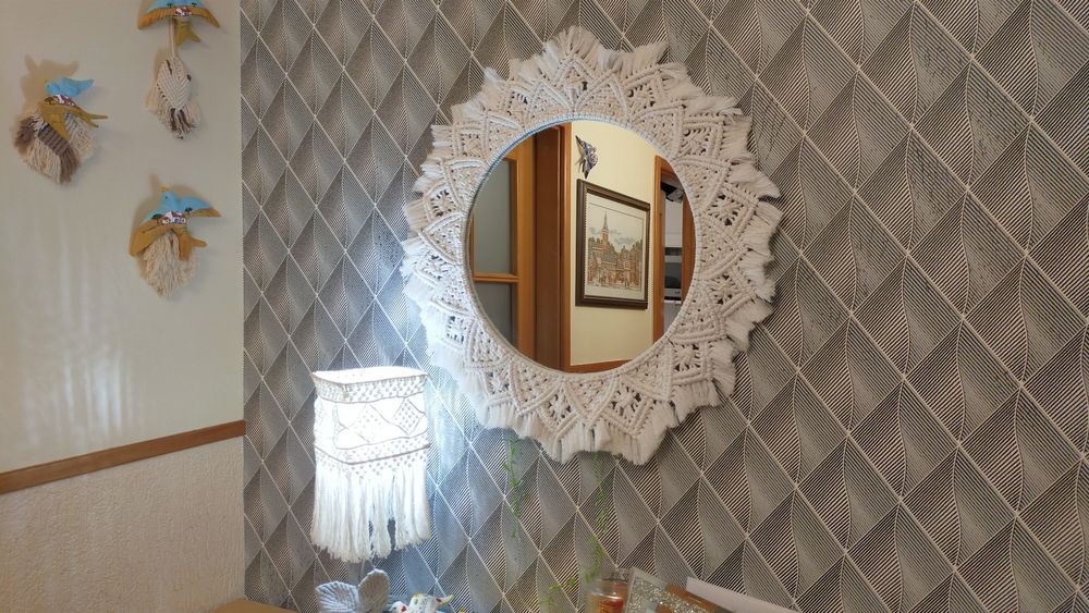 Espelho em macramé 50 cm