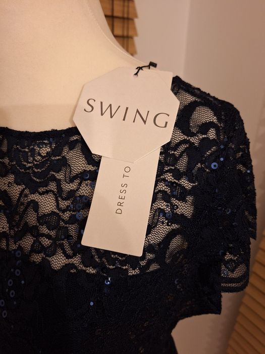 Swing, damska sukienka koktajlowa, r. 4XL/5XL