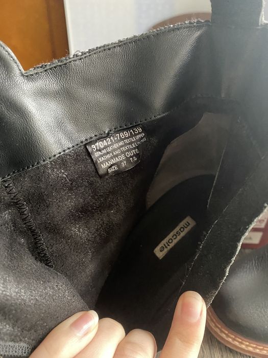 Черевики шкіряні на підборах Mascotte 37 розмір