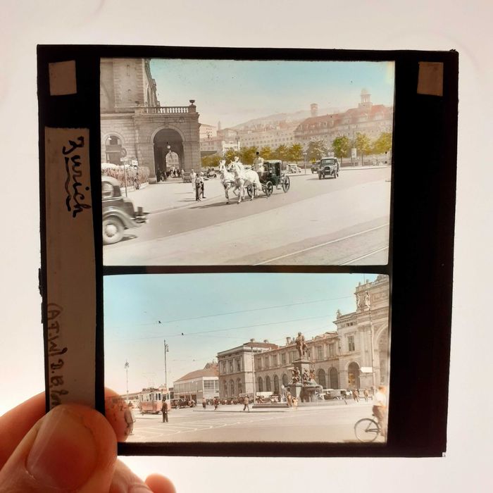 16 fotografias em slides de vidro antigos