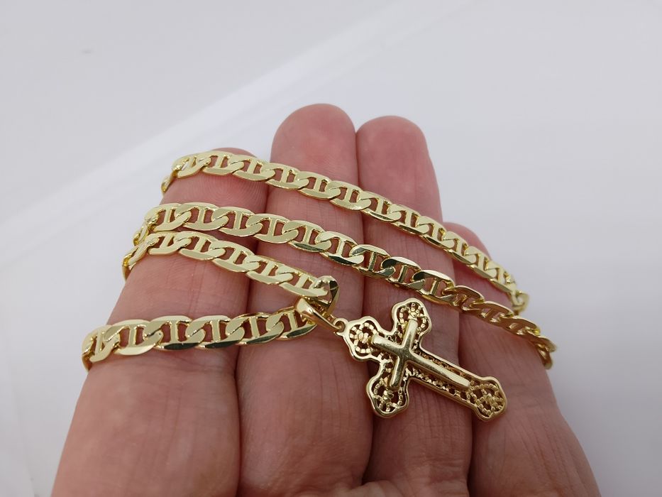 Łańcuszek Marin / GC z Krzyżykiem 55cm Gold Plated 14K