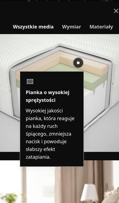 ÅKREHAMN Materac  twardy/biały, 160x200 cm nowy ikea