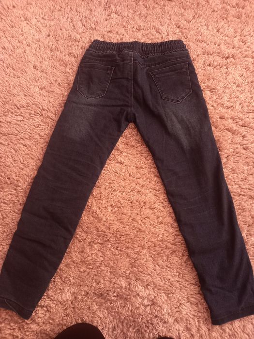 Теплі джинси штани на резинці на осінь, зиму ріст 134-140 см