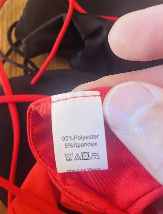 Гарний модний червоний купальник на завязках міні бікіні