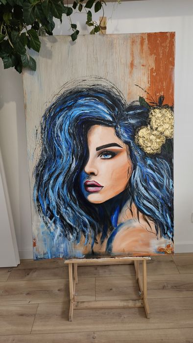 Obraz ręcznie malowany  120x80 kobieta