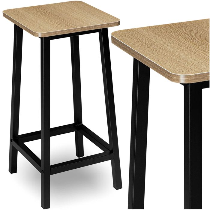 Krzesło barowe metalowe KENT MODERN OAK