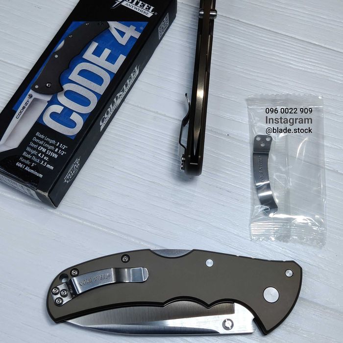 Оригинал Cold Steel Code 4 S35VN складной карманный нож Tri-Ad Lock
