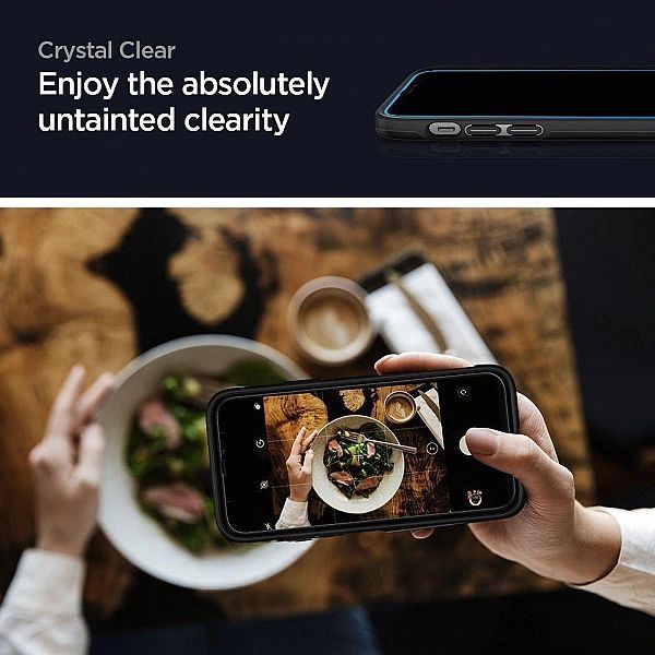 Szkło hartowane Spigen Glass Fc na iPhone 12 / iPhone 12 Pro - czarne