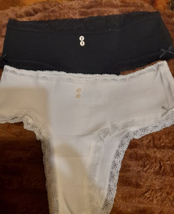 Figi Damskie Bawełna Prązkowana