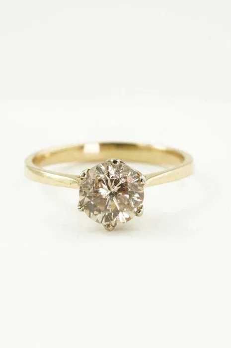 Złoty pierścionek 14K Brylant 1.66ct