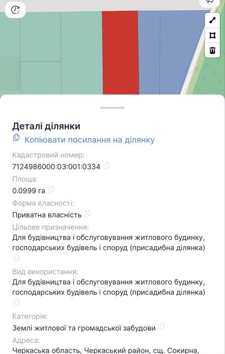 Ділянка в Сокирно, перша лінія від Дніпра