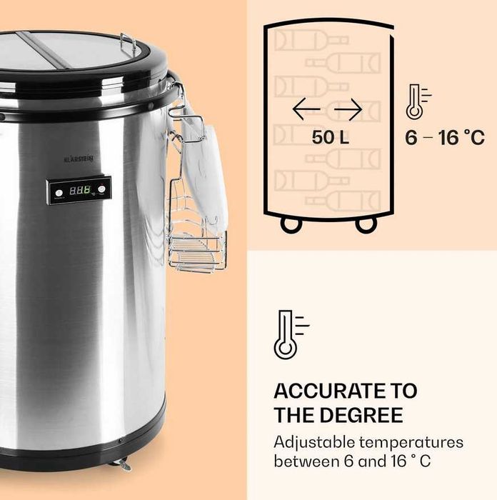 Lodówka barowa  50L. srebrna Klarstein   G-885