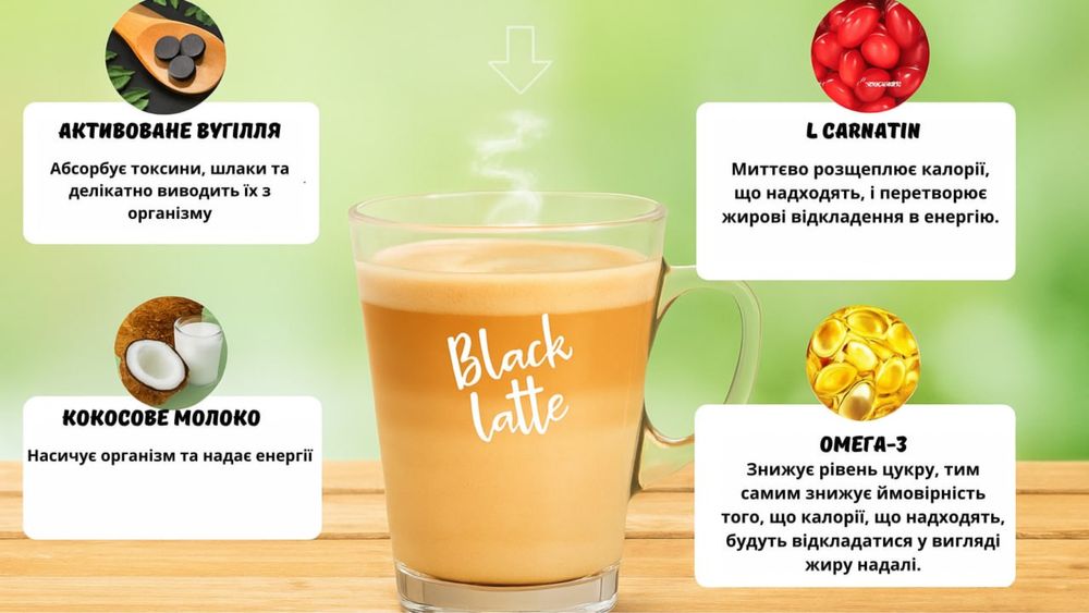 Black Latte - Вугільний Лате для схуднення (Блек Латте)