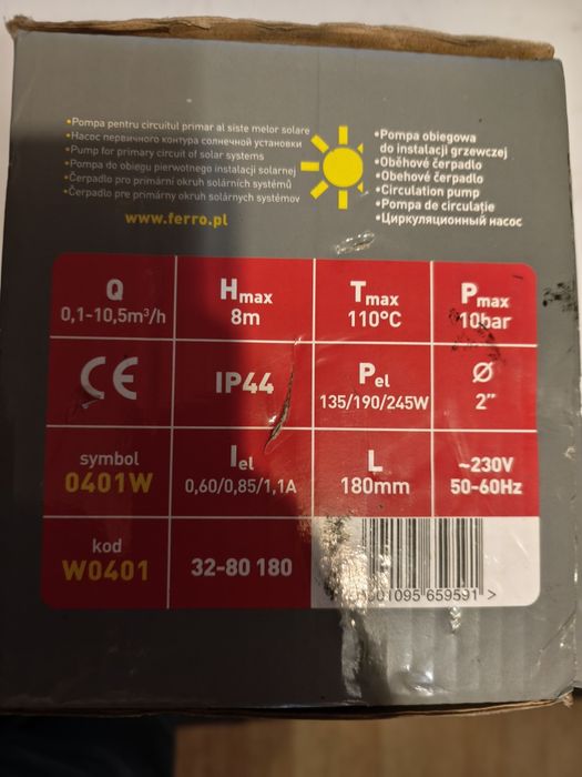 Pompa cyrkulacyjna wody pitnej