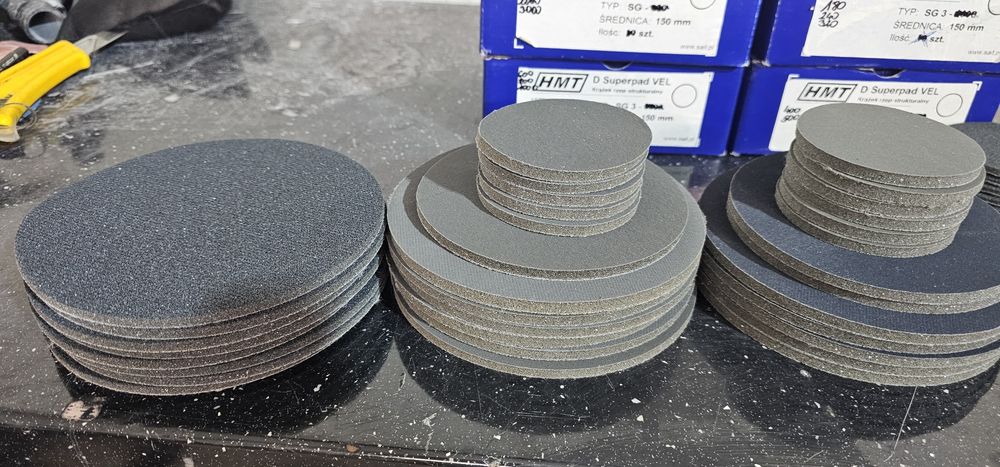 Rzep, krążek ścierny, papier ścierny na piance 3M , Trizact, Kovax