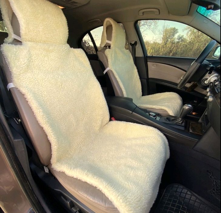 Меховые накидки на сиденья АВТО, +Подарок. универсальные из овечьей ше