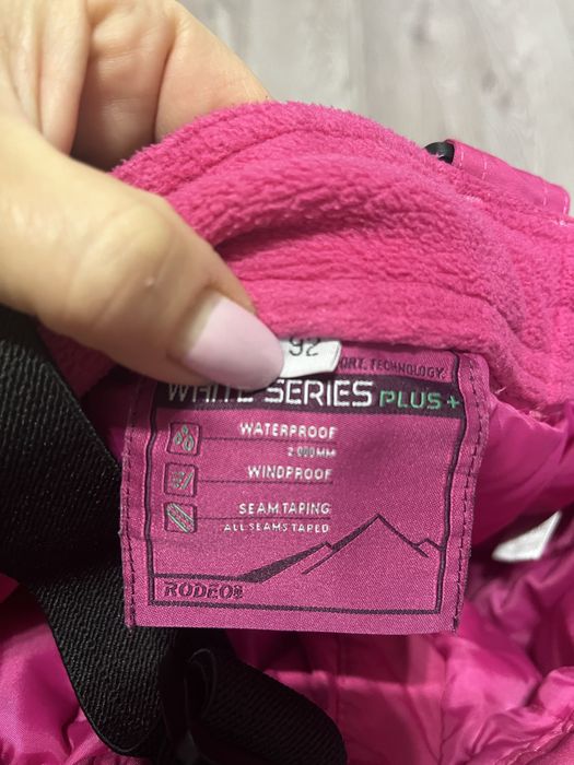 Лижні штани для дівчинки. Напівкомбінезон . 1-2 роки