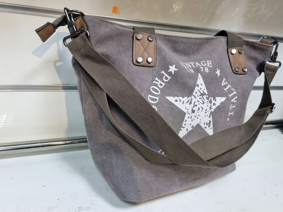 Torebka damska szara shopper