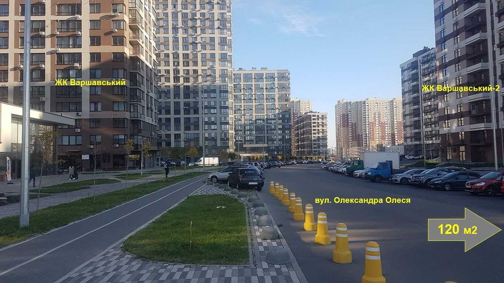 Фасад, кутове, ЖК Варшавський-2, навпроти ТЦ, вул.Олеся/вул.Крістерів