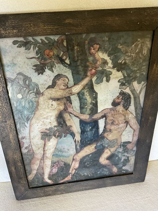 Arte sacra Pintura Adao e Eva