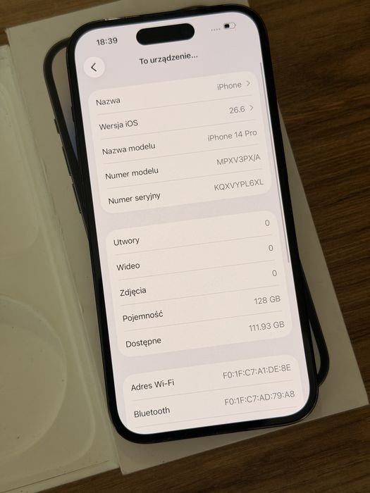 iPhone 14 Pro Czarny - Kondycja 97%, z pudełkiem