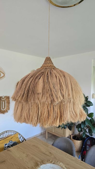 Duża lampa wisząca z Bali 50 cm – abaka, hiacynt wodny | lampa boho japandi wabi-sabi