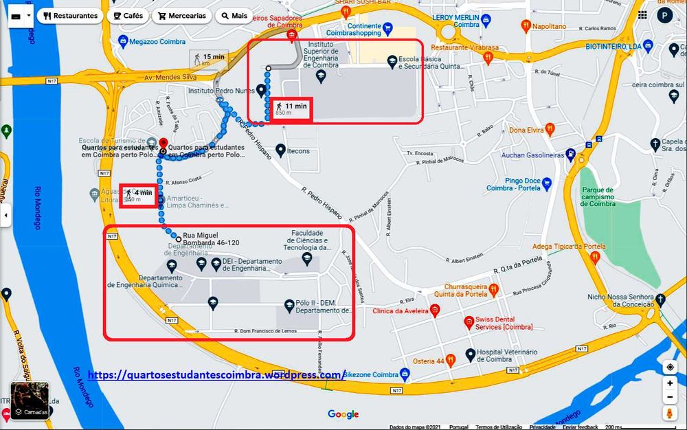 ** Quarto com cama de casal a 500m do Polo 2 ISEC Coimbra Shopping **