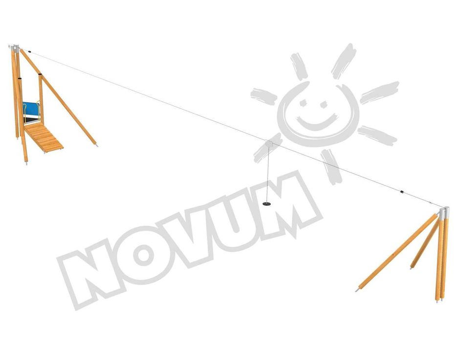 Zjazd linowy dla dziecka, tyrolka ogrodowa, certyfikowana