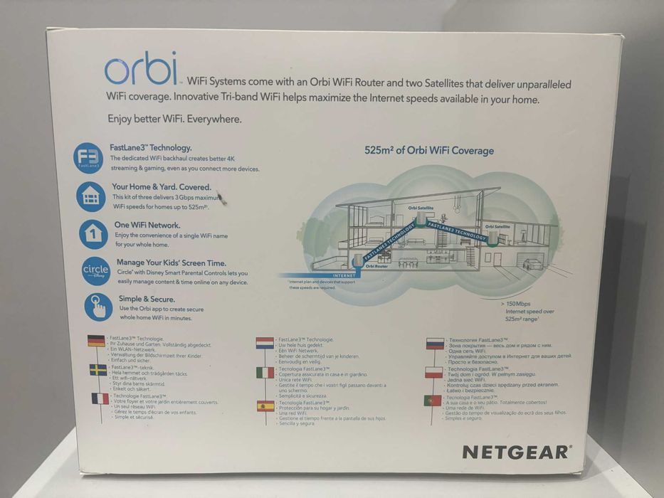 Zestaw Netgear Orbi RBK53 / 1x RBR50 / 2x RBS50 / Mesh Wi-Fi + karton ...