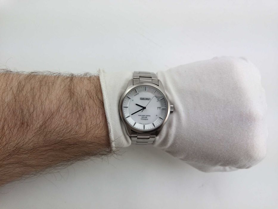 Японские часы Seiko Solar SBTM207 титан, радиоконтроль, сапфир, Japan made, солнечная батарея