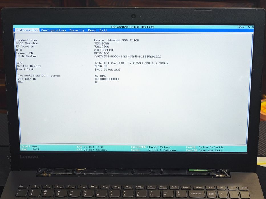 Lenovo 330-15ICH i7 8750h na części