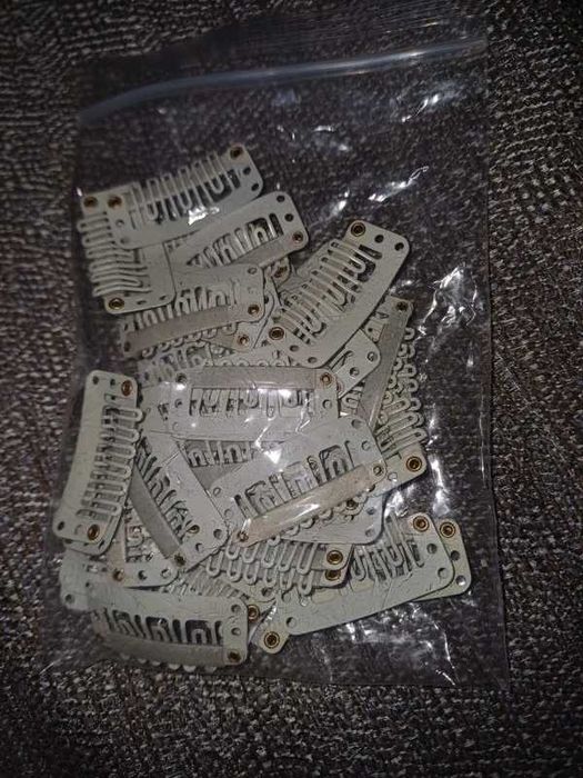 50 Clips para Extensões de Cabelo Brancas