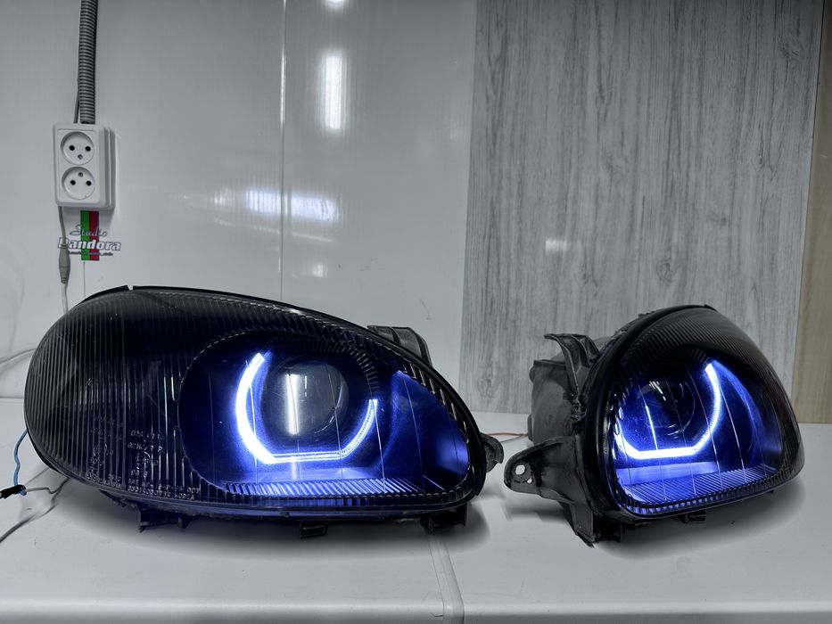 Фари на Ланос установка лінз тюнінг оптики стопи ланос полировка фар