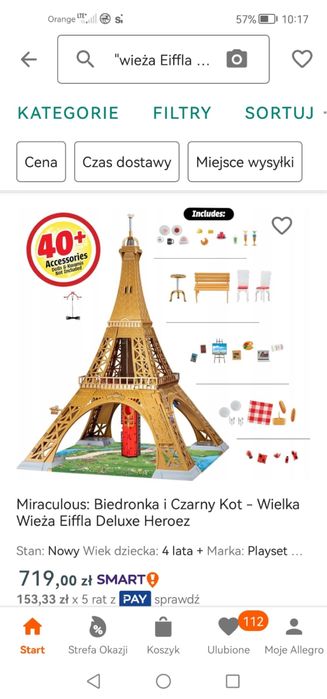 Miraculous: Biedronka i czarny kot wieza eiffla