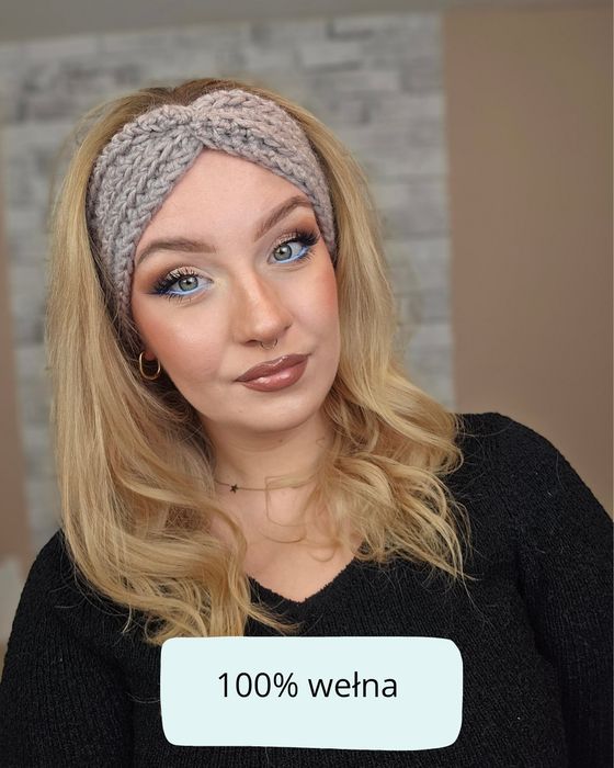 Opaska zimowa wełniana 100%
