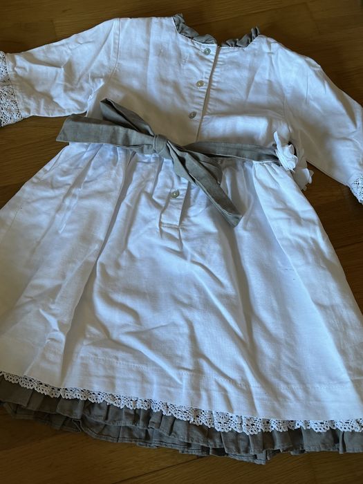 Vestido linho - loja patinhos - 6 anos (veste 4 anos)