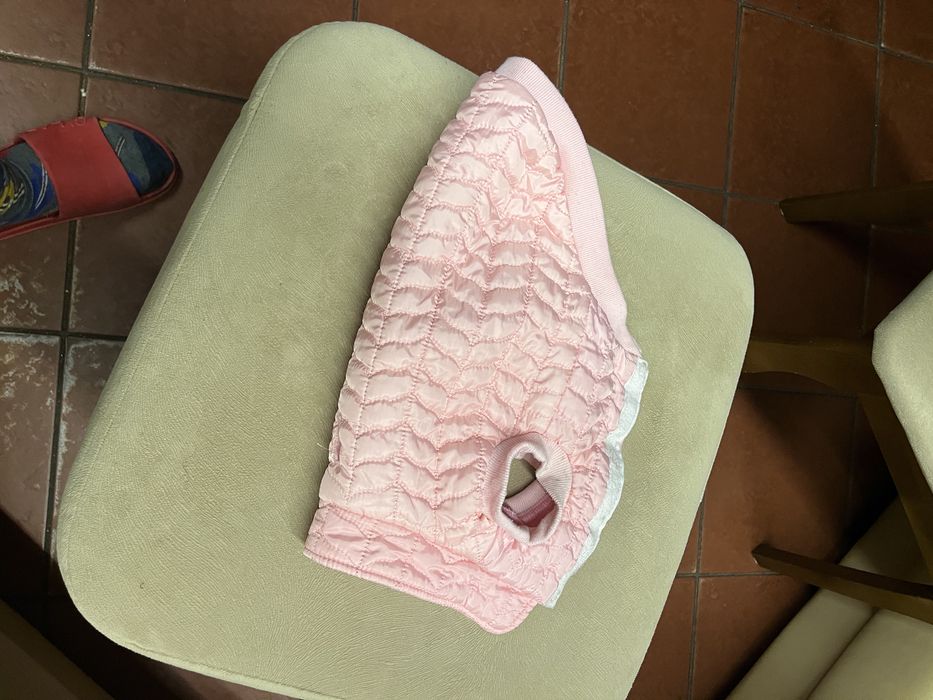 Psie ubranko różowa ciepła pikowana kamizelka