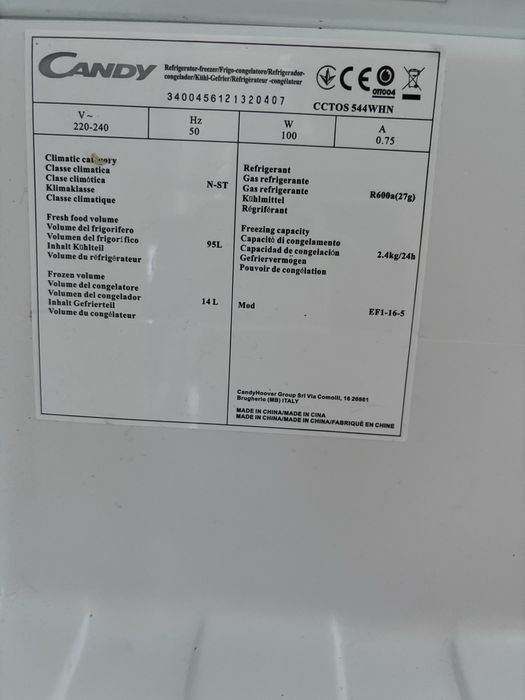 Lodowka podblatowa Candy
