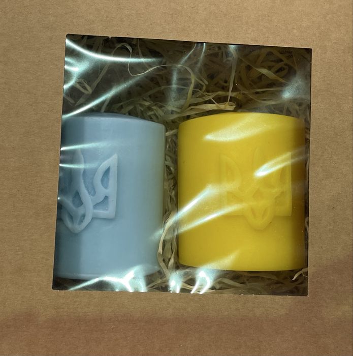 Свічка тризуб,жовто-блакитна