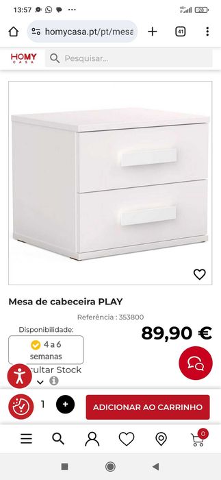 Mobília completa. Cama elevatória com colchão (novo) + mesinhas