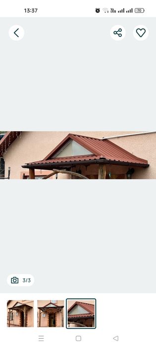 Metalowy daszek nad drzwi