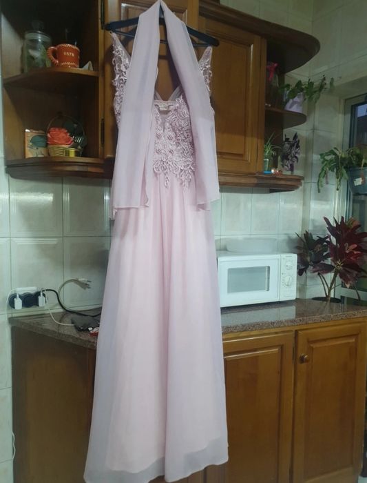 Vestido rosa clarinho