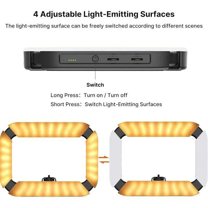Ulanzi U200 Suporte de Luz Gravação Móvel/DSLR c/ Bateria Recarregável