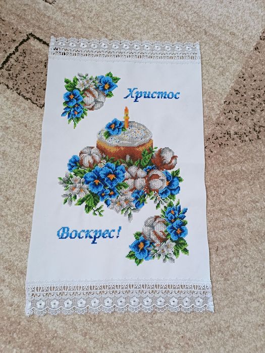 Пасхальні рушнички вишиті чеським бісером